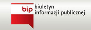 Logo Biuletynu Informacji Publicznej BIP Czerwony znak graficzny przypominający dymek konwersacyjny z białym napisem bip Obok czarny napis biuletyn informacji publicznej na jasnym tle